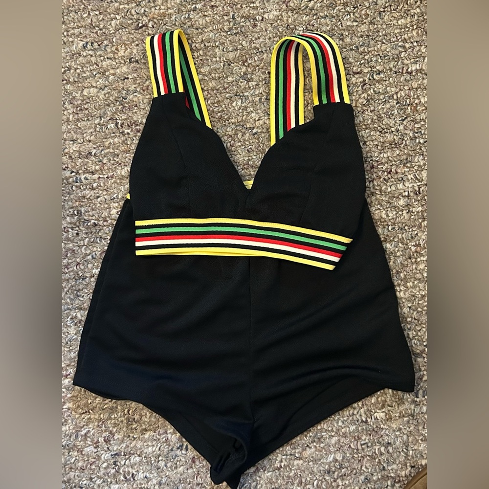 Fashion Nova 2 piece set Colorful Stripes